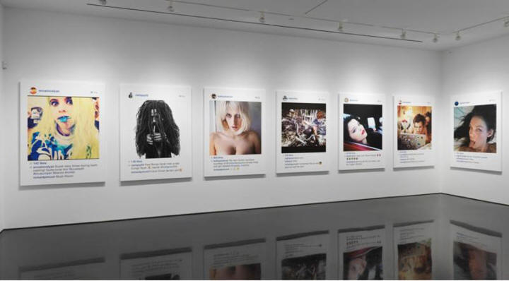 image of Gagosian Gallery with Prince canvasses